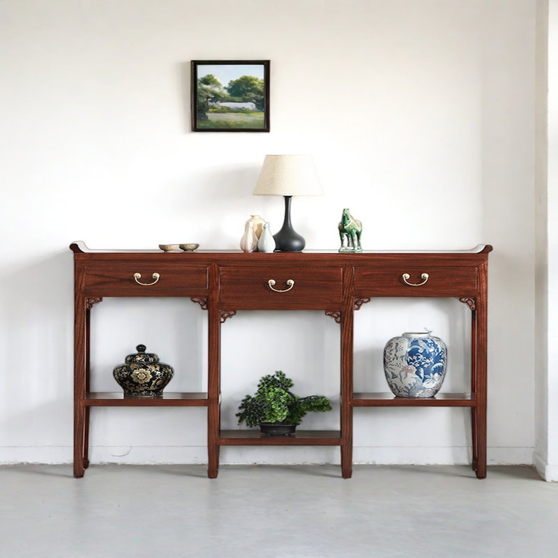 Console de style rustique rétro, H 41,34 po x l 82,68 po x P 12,99 po