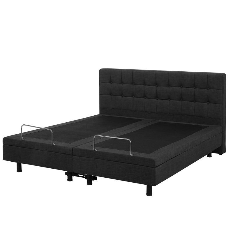 Robards Upholstered Adjustable Bed, Grey, European Single (90 x 200cm)