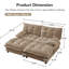 Canapé modulaire moderne de 77 pouces avec 2 repose-pieds, coussins en chenille à siège profond et fonction de canapé pour les salons et les appartements-889062419