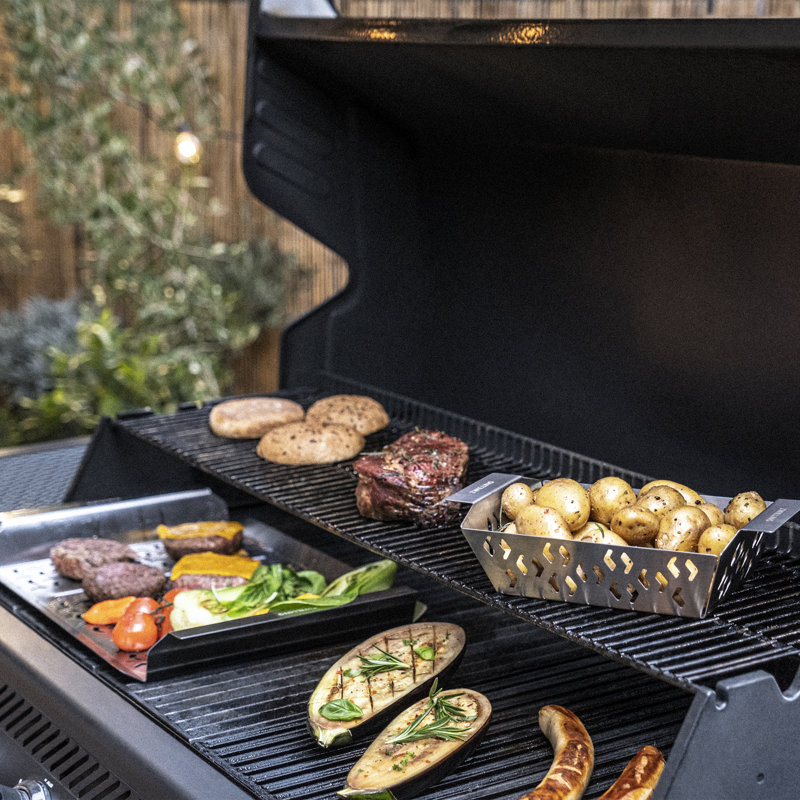 BBQ+ Dishwasher Safe Stainless Steel Grill Basket, 2.56'' H x 10'' W x 5.75''