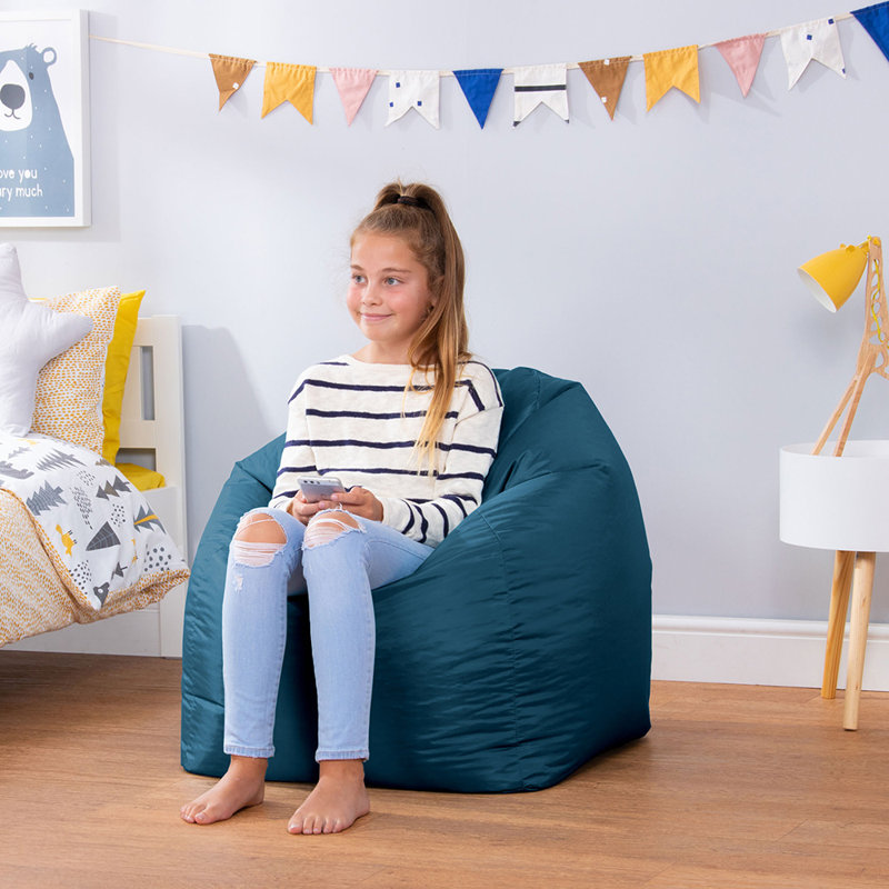 Bean Bag Bazaar Teen Classic Water-Resistant Bean Bag Chair, Teal Green