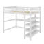Lit mezzanine avec tablettes de rangement et bureau-439181484-439181485