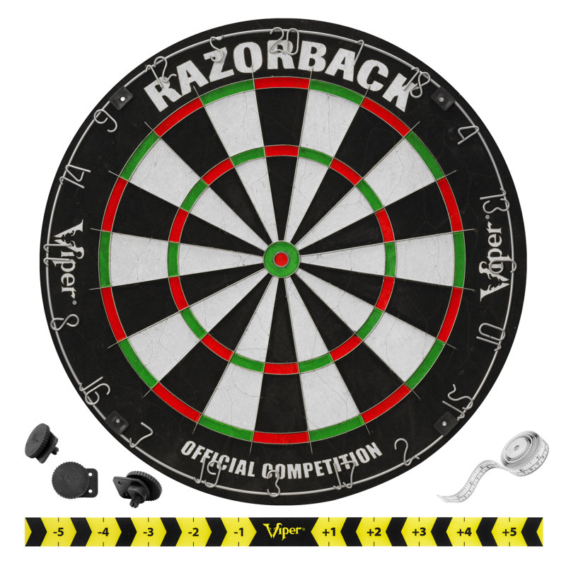 Viper Razorback Sisal/Bristle Dartboard with 22 Gram Steel Tip Darts, Laser Dart Throwline & Pro Score Digital Scoreboard