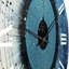 White Blue Minimalism Moon Metal Wall Clock-93394680