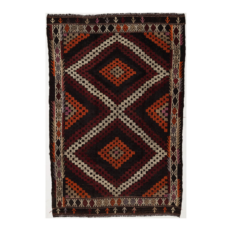 Flatweave Cotton and Wool Geometric Area Rug