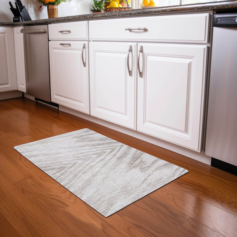 Tapis ivoire Prisco lavable à la machine de qualité supérieure, Rectangle 1 pi 8 po x 2 pi 6 po