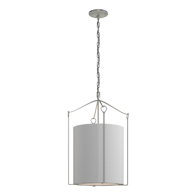 Bow 3 - Light Lantern Cylinder Pendant, Vintage Platinum, Flax