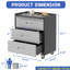 Armoire de rangement en métal à 3 tiroirs avec roulettes - Organisateur robuste pour garage, bureau, maison. Noir et gris L 29,7 po x P 17,03 po. H 34,01 po. Fabrication. 360 roues mobiles. Compartiments spacieux.