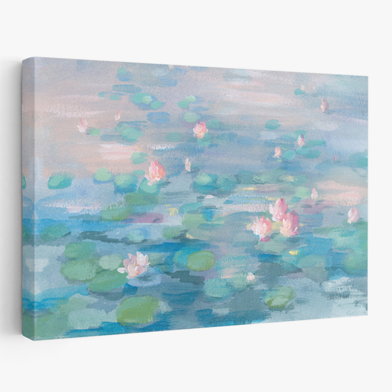 Abstrait - nénuphar au lever du soleil, H 32 po x l 48 po