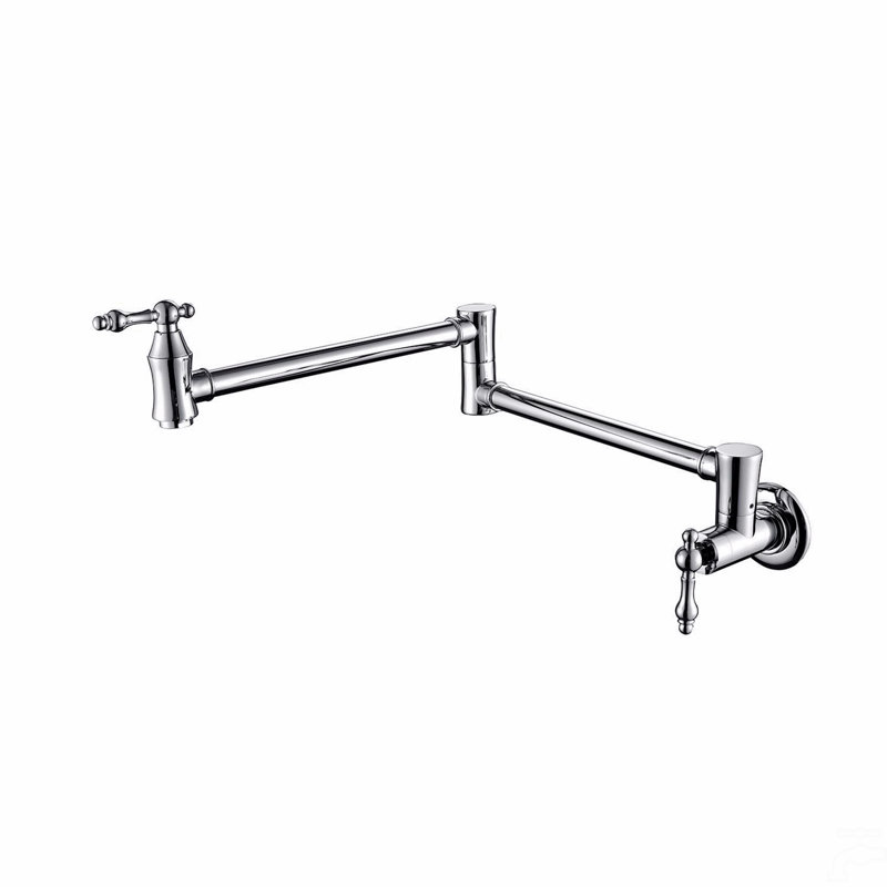 Wall Mount Folding Kitchen Pot Filler Faucet, Chrome