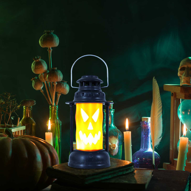 Décoration d'Halloween tête de mort de lampe de kérosène