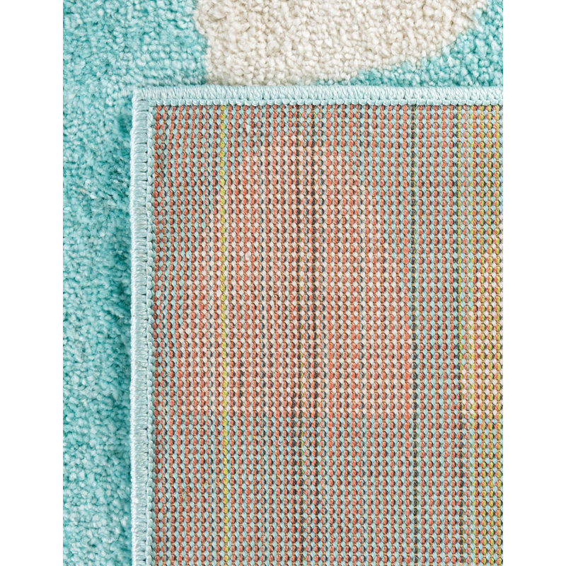  Tapis pour enfant Hillow Whimsy, Bleu, Rectangle 2 pi 2 po x 3 pi 1 po