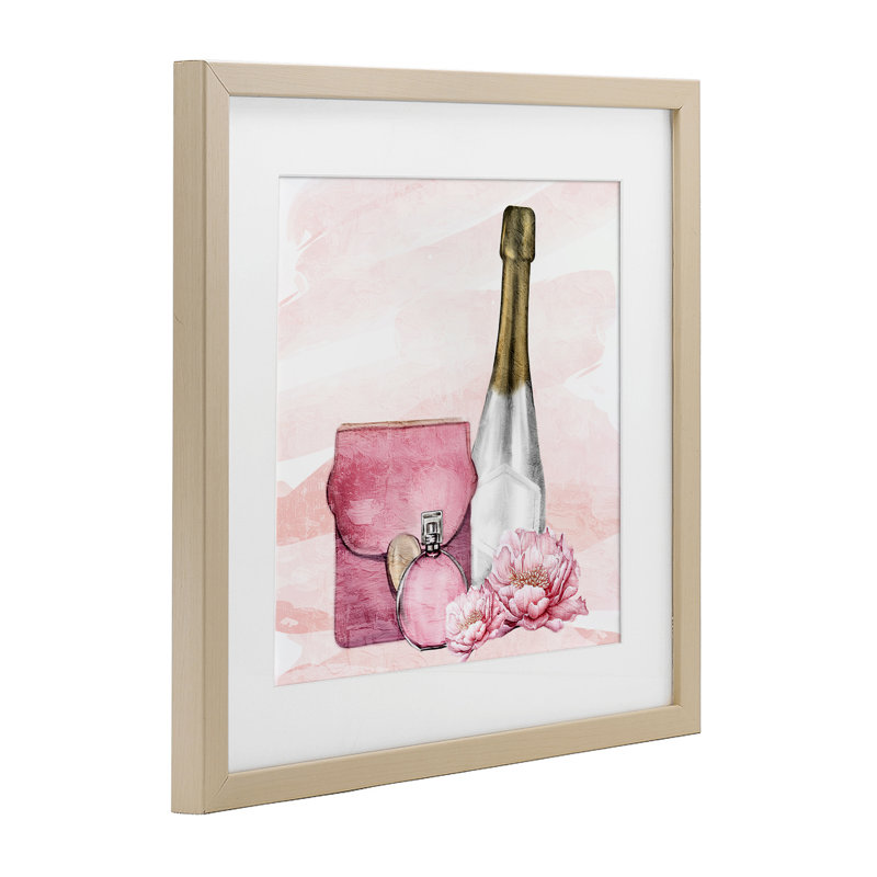 Glam Time Champagne, reproduction encadrée sous verre, conception de Kim Allen, H 13 po x l 13 po