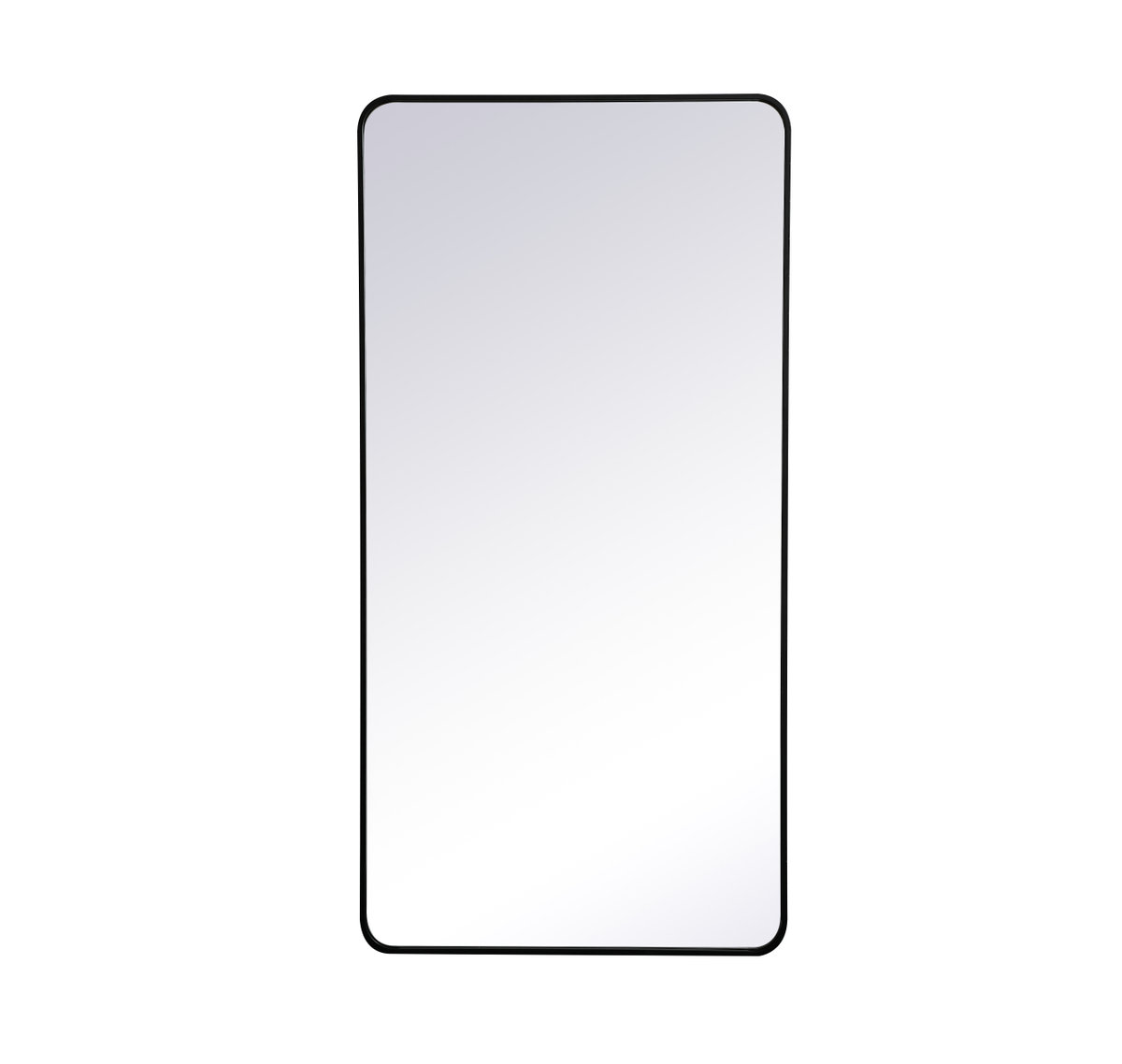 Sabine Metal Rounded Rectangle Wall Mirror, Black, 60" x 30"