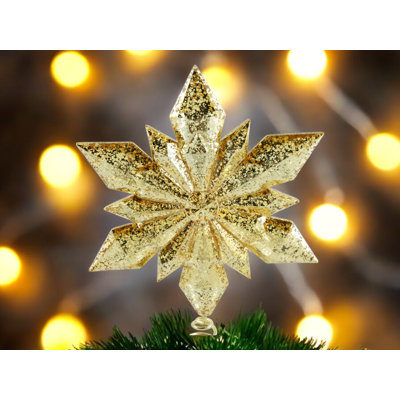 12.6" Mercury Gold Snowflake Tree Topper
