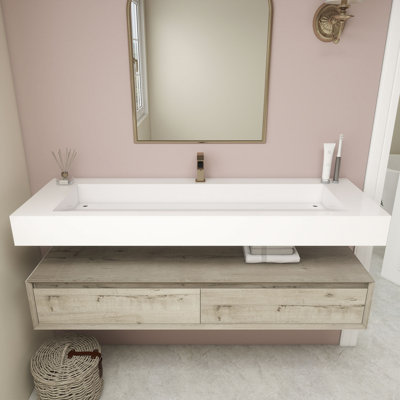 Ensemble de meuble-lavabo simple mural Alysa