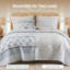 Ensembles de literie en coton turquoise, ensemble de courtepointe pour grand lit, confort moderne toutes saisons
