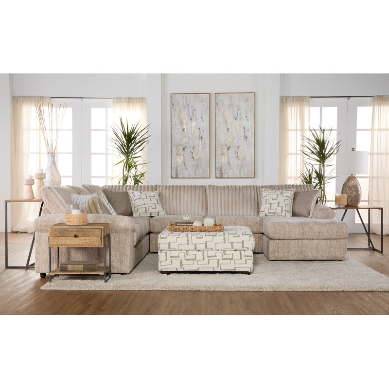 Hughes Furniture 3 Piece 19950 Modular Sectional Large - Galactic Parchment