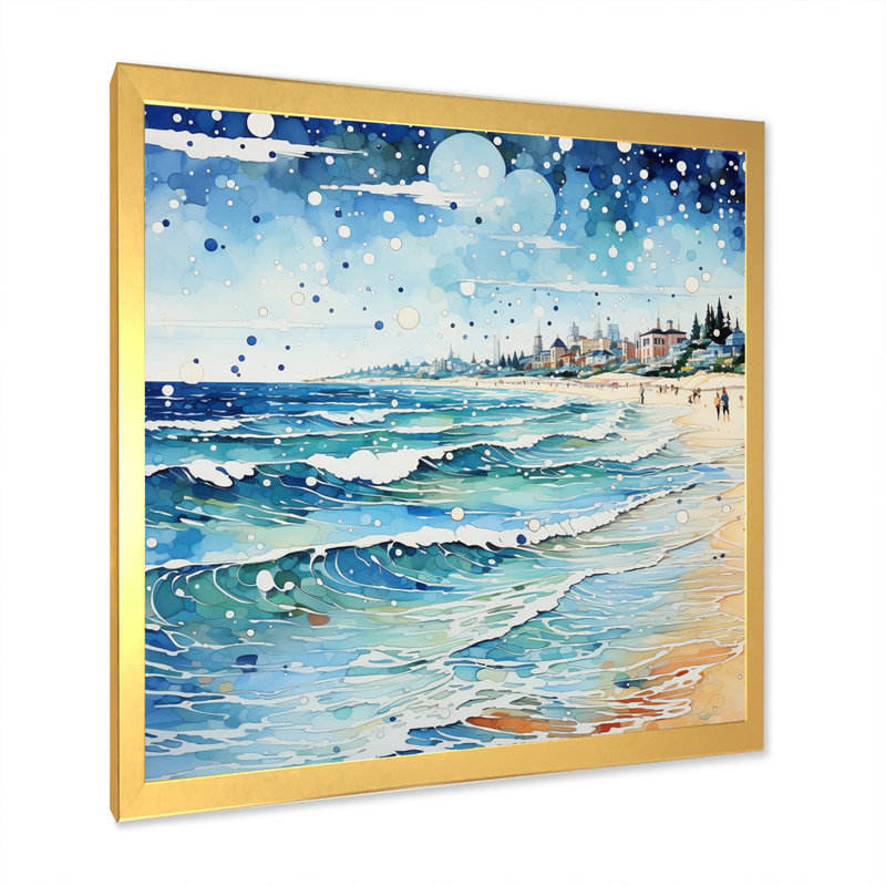 Photo de plage Sandy Serenade IV, H 24 po x l 24 po x P 1 po, Cadre doré à une seule photo