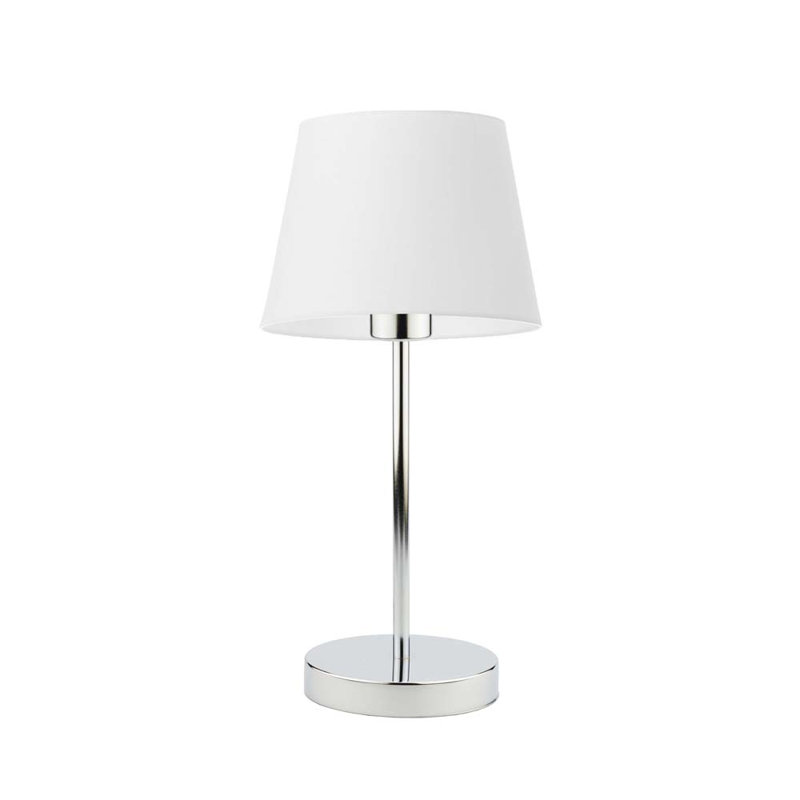 Arsens Metal Table Lamp, Chrome, White