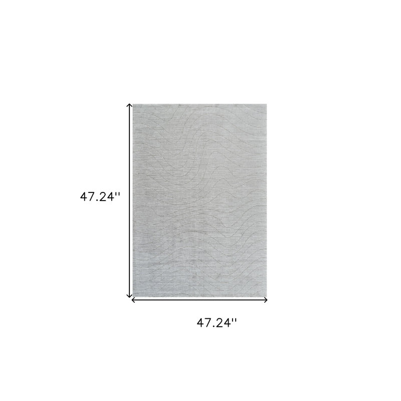 Tapis abstrait gris antidérapant 4 pi x 6 pi