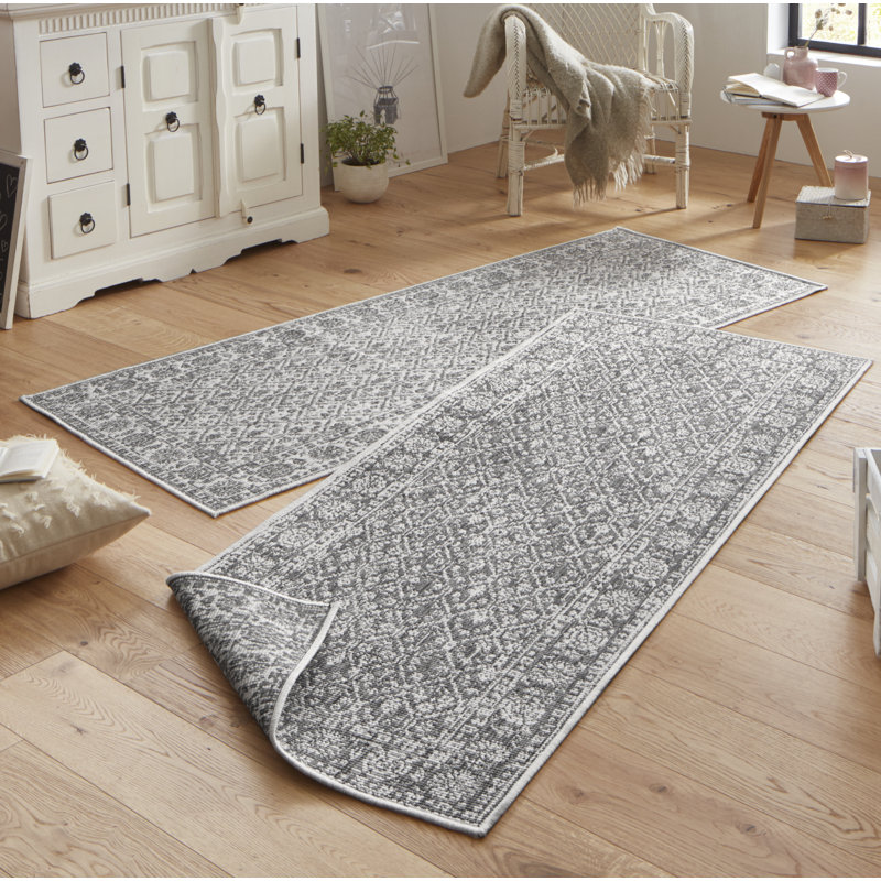 Curacao Flatweave Grey Rug, Runner 80 x 250 cm