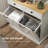 Tilt Out Laundry Hamper Cabinet, Bathroom Storage Cabinet with 2 Removable Baskets and 2 Drawers-1858983075