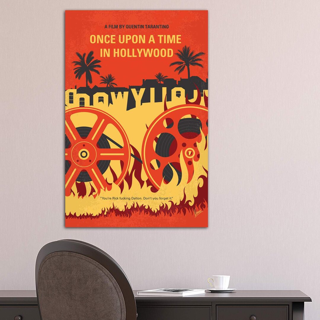 Leinwandbild - Grafikdruck „Once Upon a Time in Hollywood Minimal Movie Poster” von Chungkong