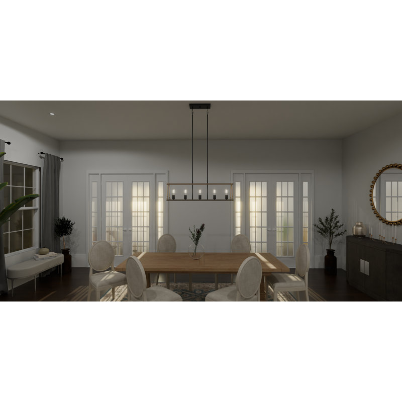 Sabali 6-Light Earth Black Island Light