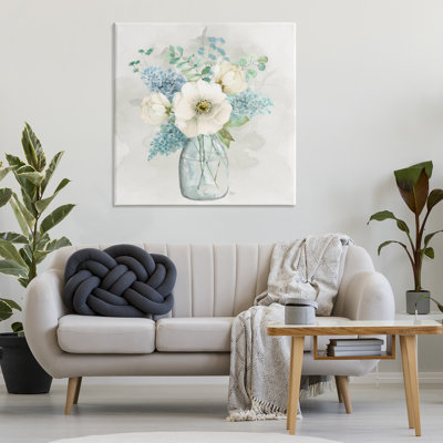 Art mural sur toile Centric Bouquet in Soft Tones, design par Nan