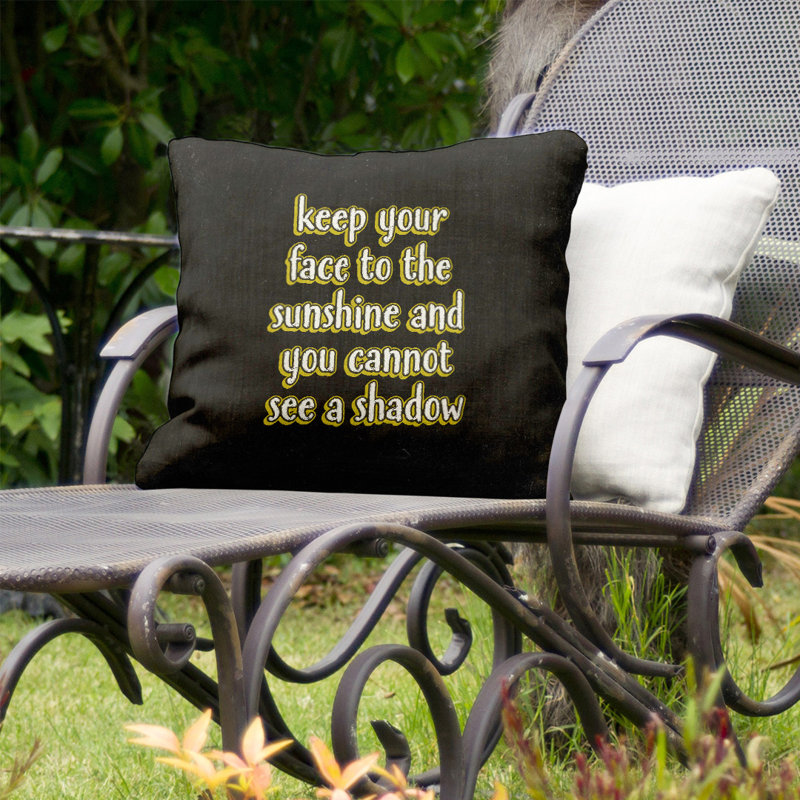 Coussin décoratif d’intérieur/d’extérieur d’inspiration, 18 po x 18 po, Jaune