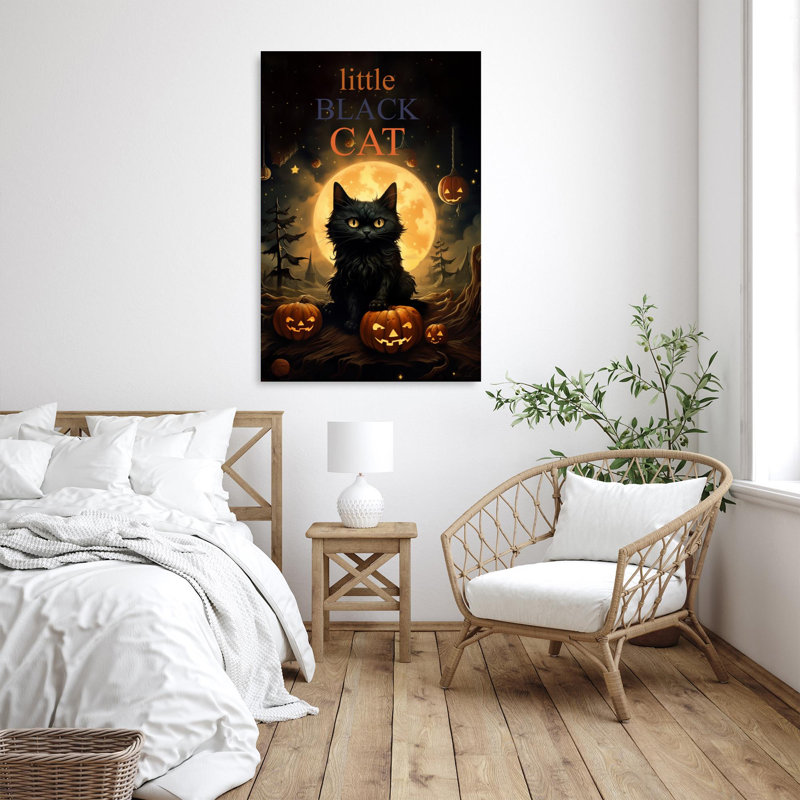 " Little Black Cat ", H 14 po x l 11 po x P 1,25 po