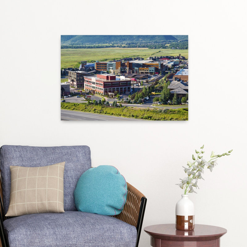 High Angle View Of Buildings In A Town Park City Utah USA by Scott M. Tansey - Wrapped Canvas Print, 40.64 cm H x 60.96 cm W