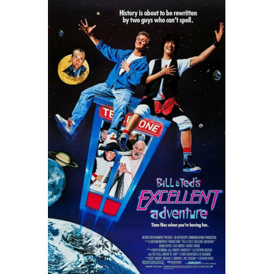 ACHAT D'ART POUR MOINS Sous licence officielle Bill and Ted's Excellent Adventure, comédie 24 x 36 pouces, affiche d'art cinématographique de 24 po x 36 po - Reproduction décorative - Papier pour affiche - Prêt à encadrer