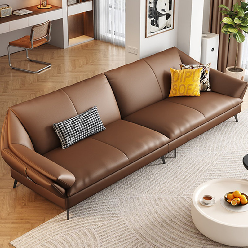 Canapé modulaire en cuir véritable, Café