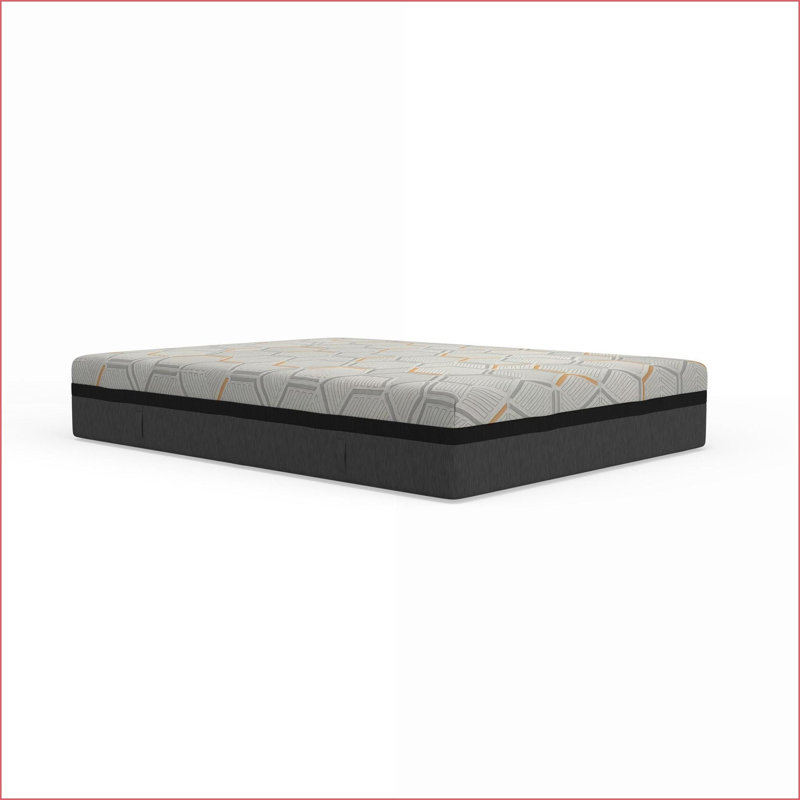 Matelas en mousse viscoélastique de refroidissement au gel hybride de 14 po avec support de bord et mousse Air Ridge | gris clair | mousse