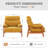 Mid-Century Accent Chair With Solid Wood Frame And Removable Cushions-1094629337