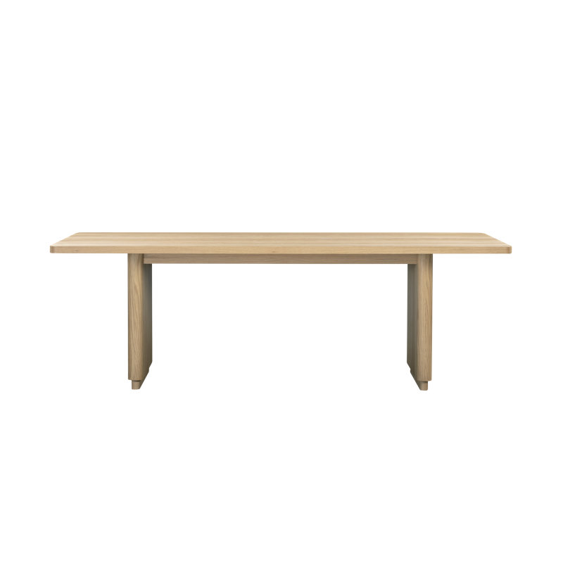Round Off 88'' Solid Wood Dining Table, Oak