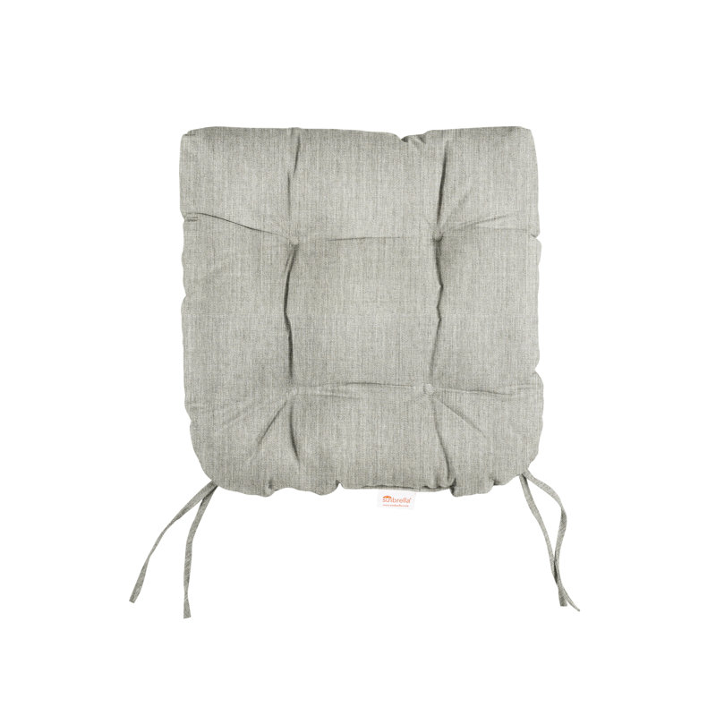 Tufted Outdoor Sunbrella Seat Cushion, 16" W, Canvas Granite Sunbrella® Canvas