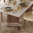71" Stone Kitchen Dining Table for 6 with Solid Ash Wood Legs,Double-Layer Tabletop