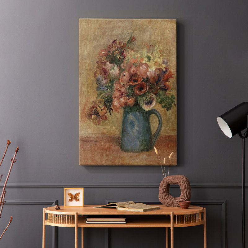 Motif floral rétro CCLIX - Cavas enveloppés de galerie, H 27 po x l 18 po