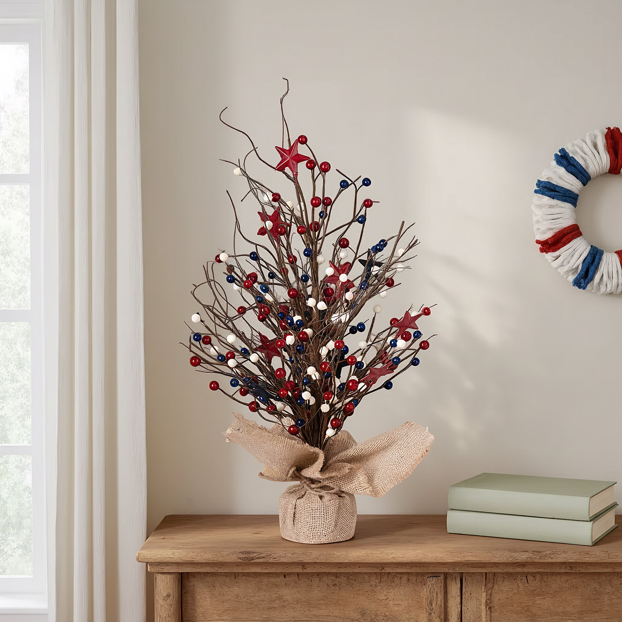 20"H Americana Berry Table Tree