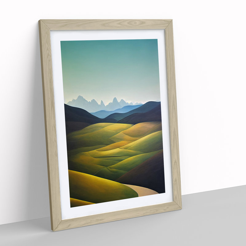 A Meadow Landscape 1 Piece Single Picture Frame Wall Art, 46cm H x 34cm W x 2cm D, Oak