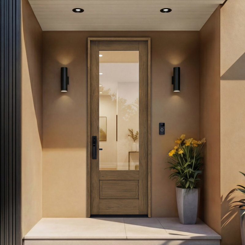 Porte d'extérieur 96 po Dalle acajou 96 po 3/4, 1 panneau, sans finition, 32 po x 96 po [porte 32 po]