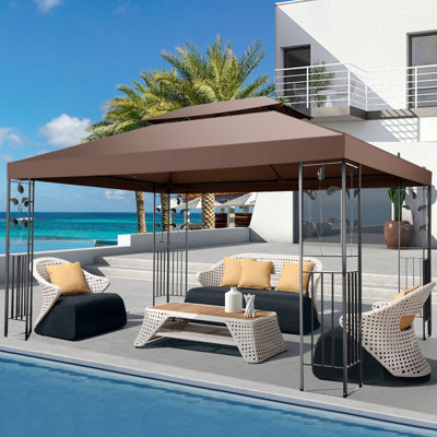 Pavillon de jardin extérieur 10 pi x 10 pi avec moustiquaires, abris de jardin pour patio