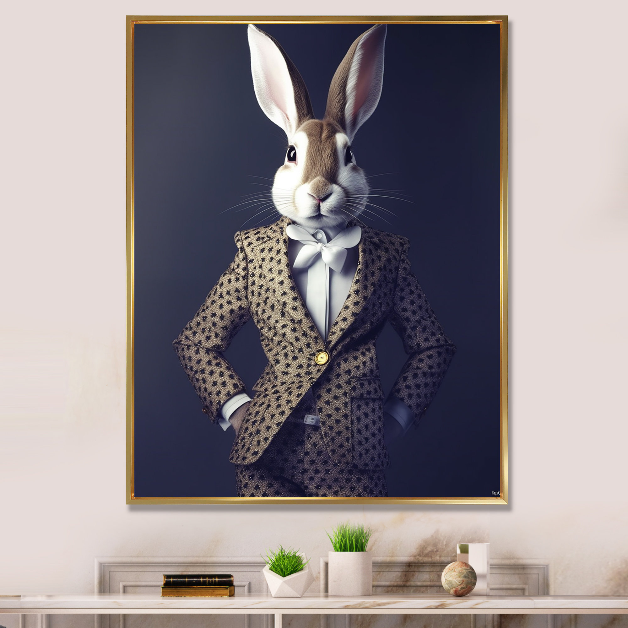The Twillery Co.® White Rabbit In Fancy Suit - Rabbit Canvas Print ...