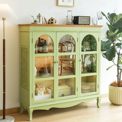 American Style Multifunctional Green Accent Cabinet