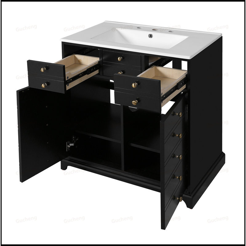 Meuble-lavabo autoportant de 30 po avec armoire de rangement