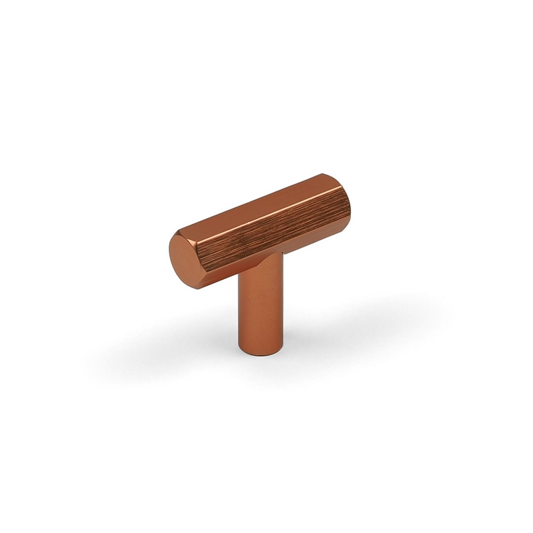 - Rose Gold Hexagon T-Bar Pull Cabinet Knob 40mm Upcycle Revamp - Image 4