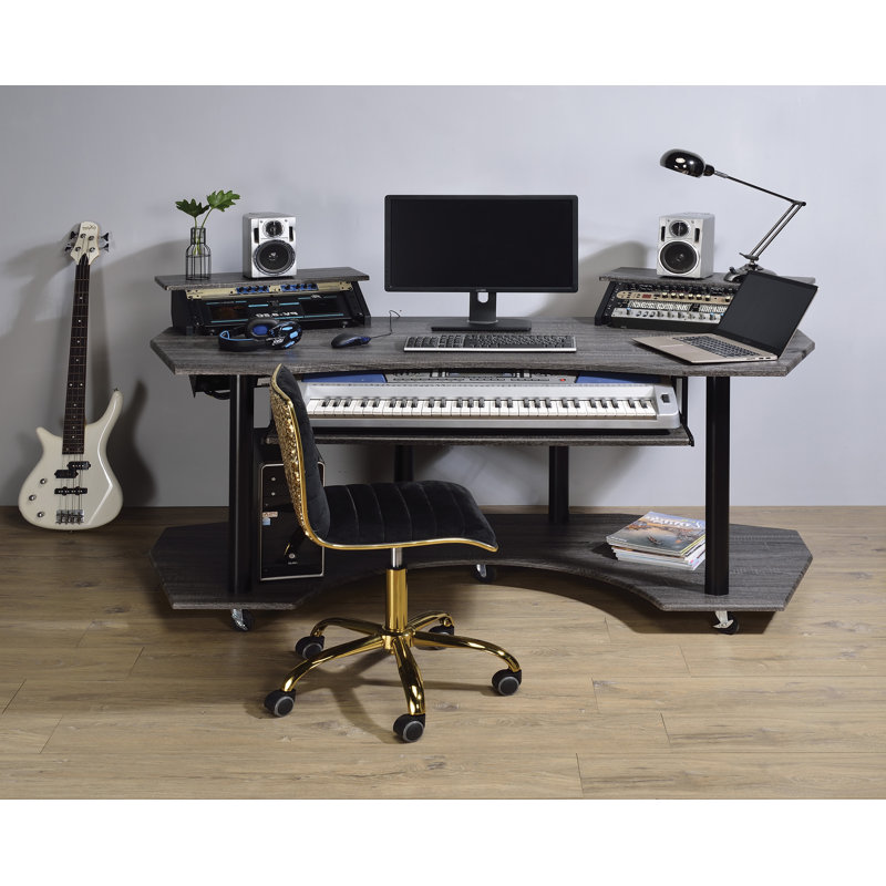Bureau de studio de musique l 70,6 po Melven, Chêne noir